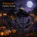 🔥49% OFF Last Day🧙‍♀️ Enchanted Witch Garden Spinner – Halloween Flying Witch & Bat Yard Stake Decor
