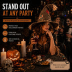 Witch Hat for Women, Pumpkin Patch Costume Accessory for Fall Festival