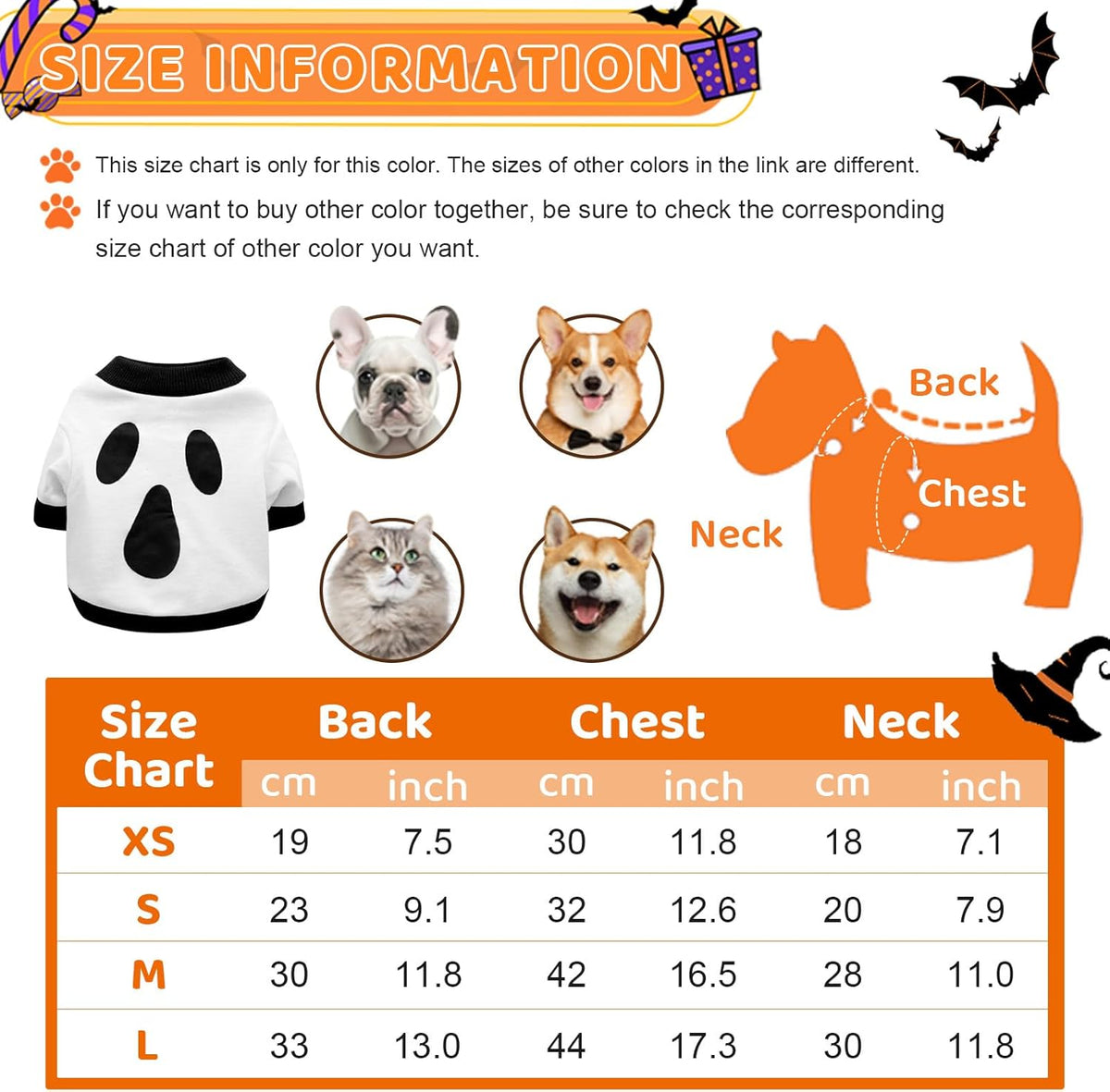 Dog Clothes Cat Shirts Halloween Dog Skeleton Costume Puppy