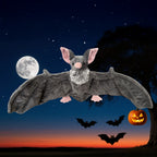 Giant Bat Plush Stuffed Animal 23 Inch Wingspan Soft Grey Spooky Bat Toy Halloween Decor Gift for Kids Adults Bat Lovers Gothic Fans Animal Lovers